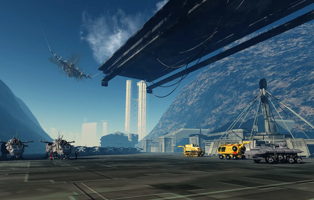 Photo wallpaper transport, technique, Playground, service, Bomber Cat-Launched