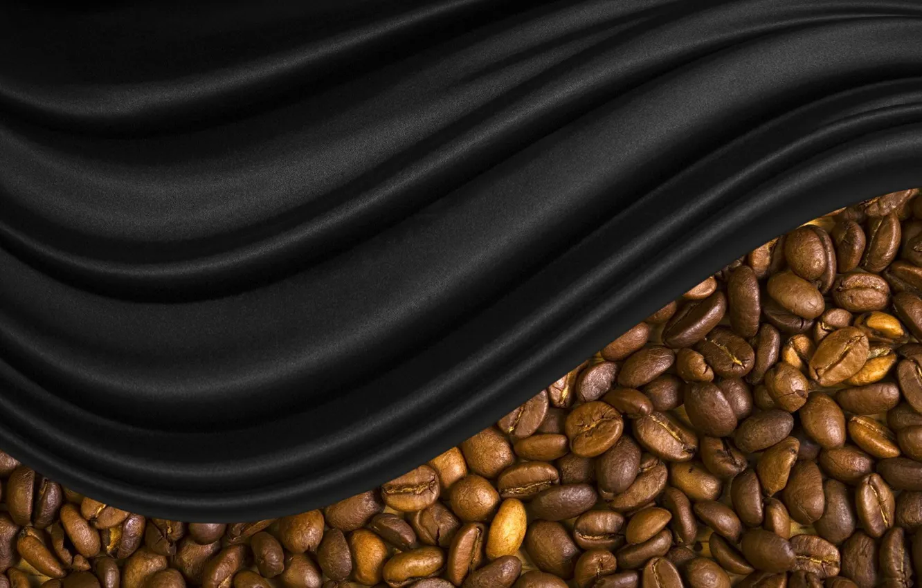 Photo wallpaper black, coffee, grain, silk