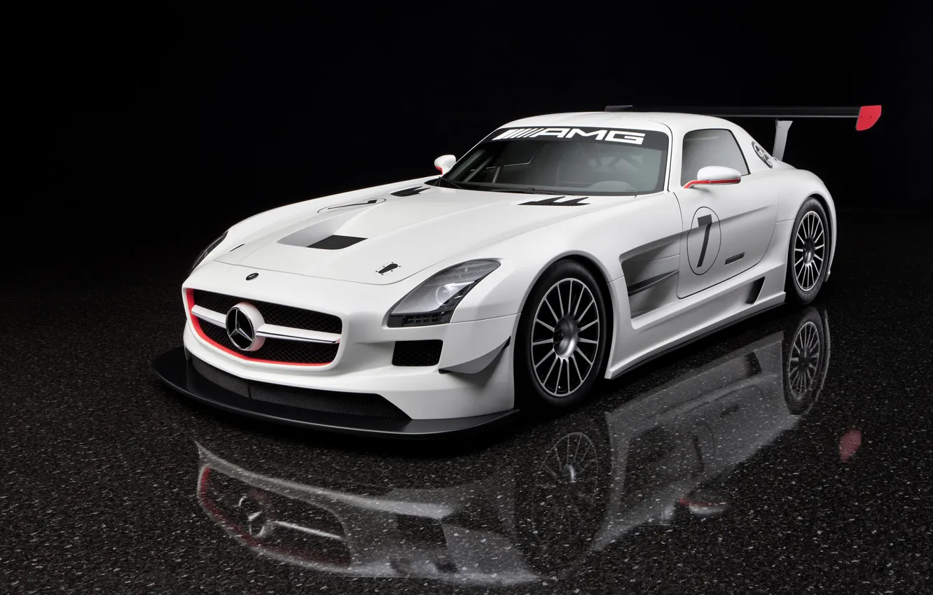 Photo wallpaper white, Mercedes-Benz, SLS GTR