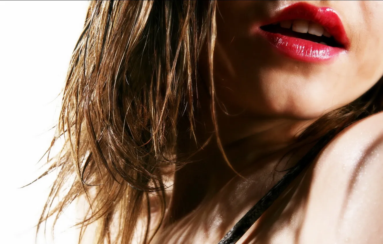 Photo wallpaper girl, background, lips