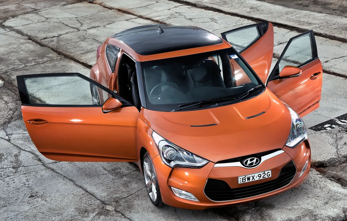 Photo wallpaper machine, the door, Hyundai, view, Veloster