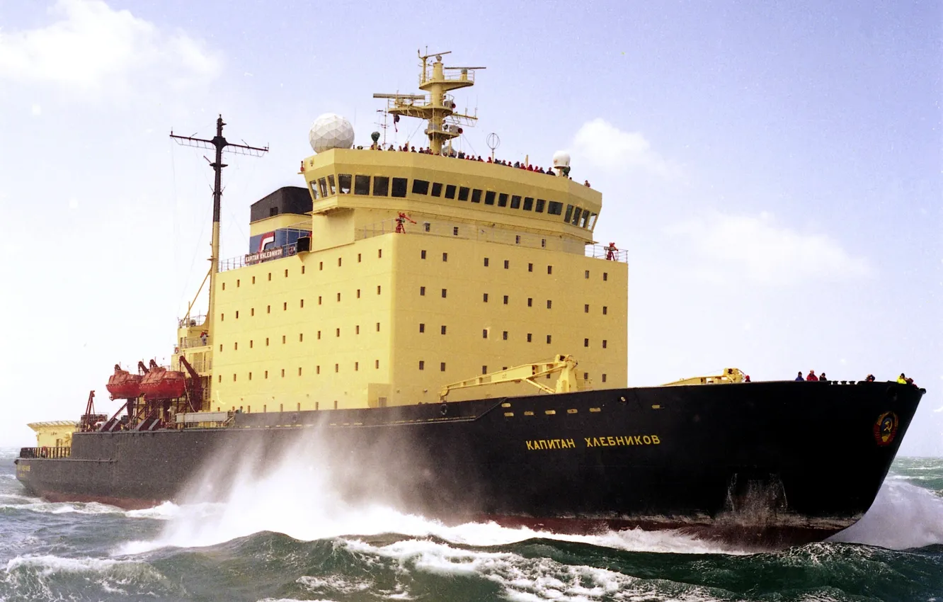 Photo wallpaper sea, storm, Icebreaker, the captain Khlebnikov