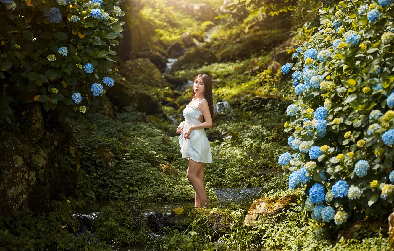 Photo wallpaper summer, girl, Asian