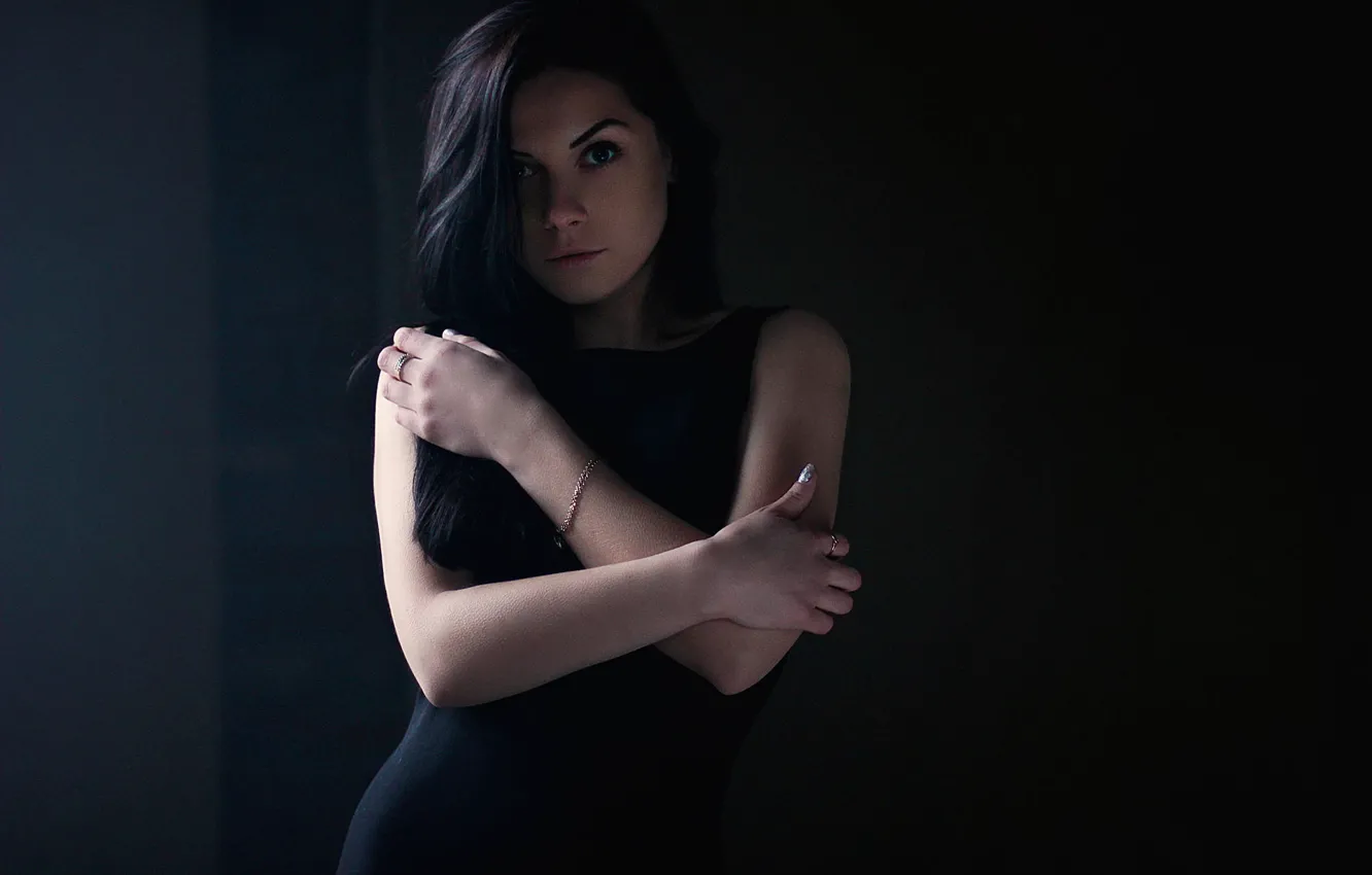 Photo wallpaper girl, photo, model, dress, brunette