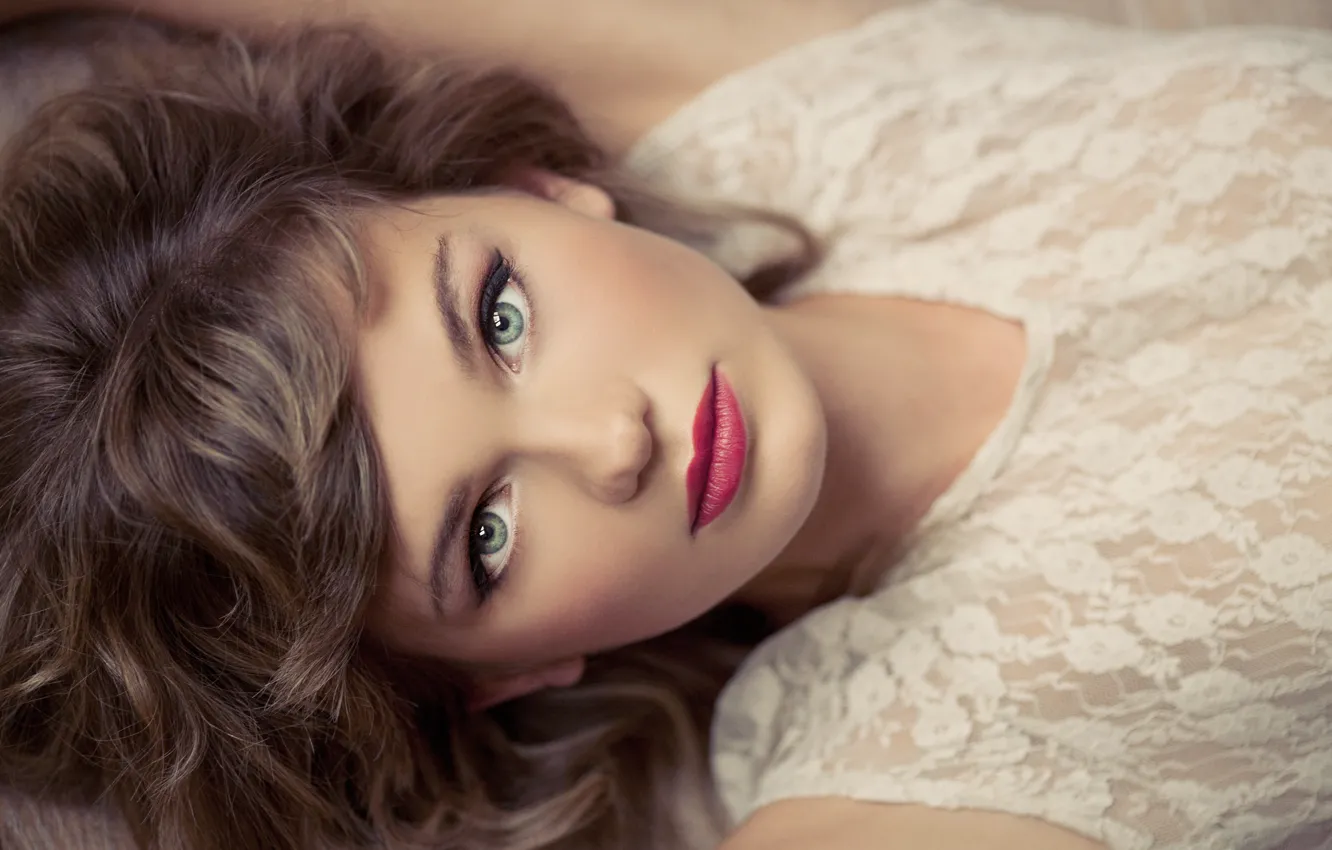 Photo wallpaper look, girl, looks