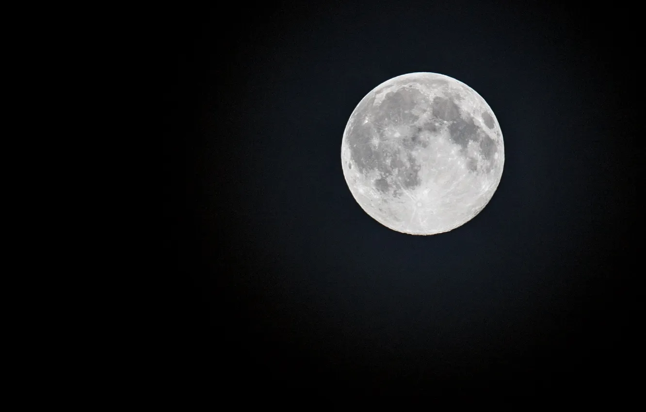 Photo wallpaper moon, night, black and white