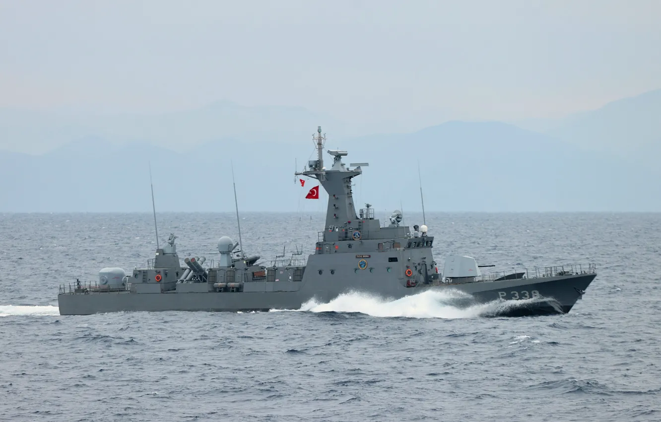 Photo wallpaper boat, rocket, Turkish Navy, TCG Bora
