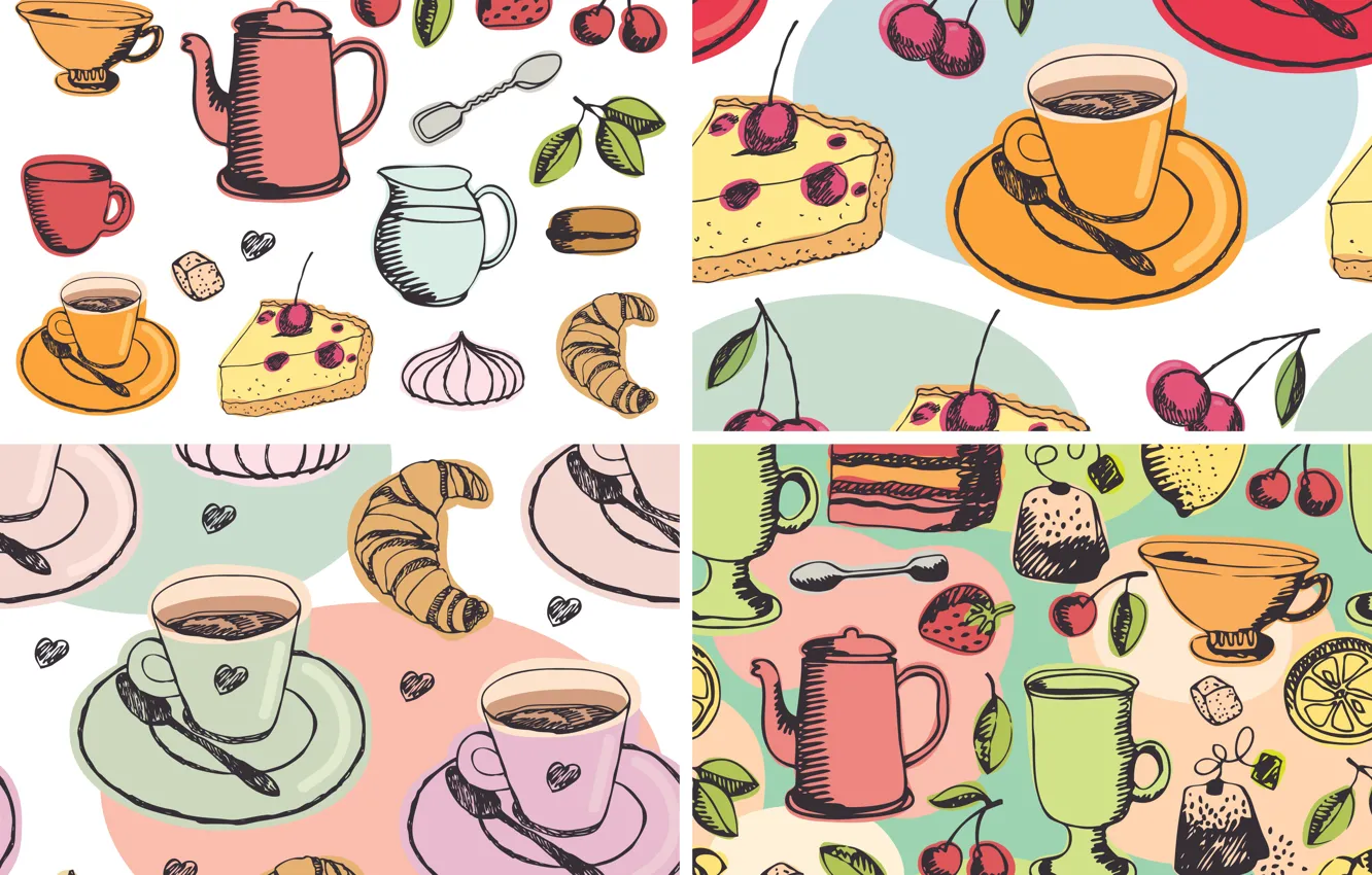 Photo wallpaper background, texture, dishes, dessert, vector art