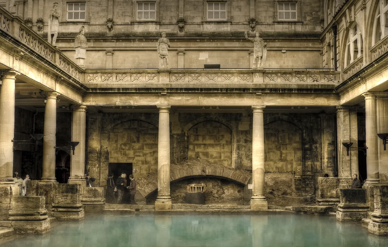 Photo wallpaper columns, architecture, Roman baths