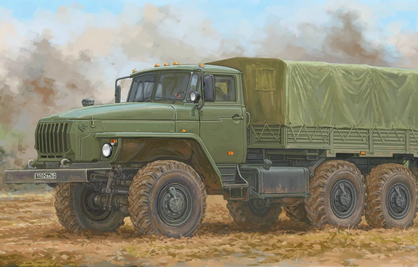 Photo wallpaper RUSSIA, All terrain vehicle, Ural 4320, Army truck