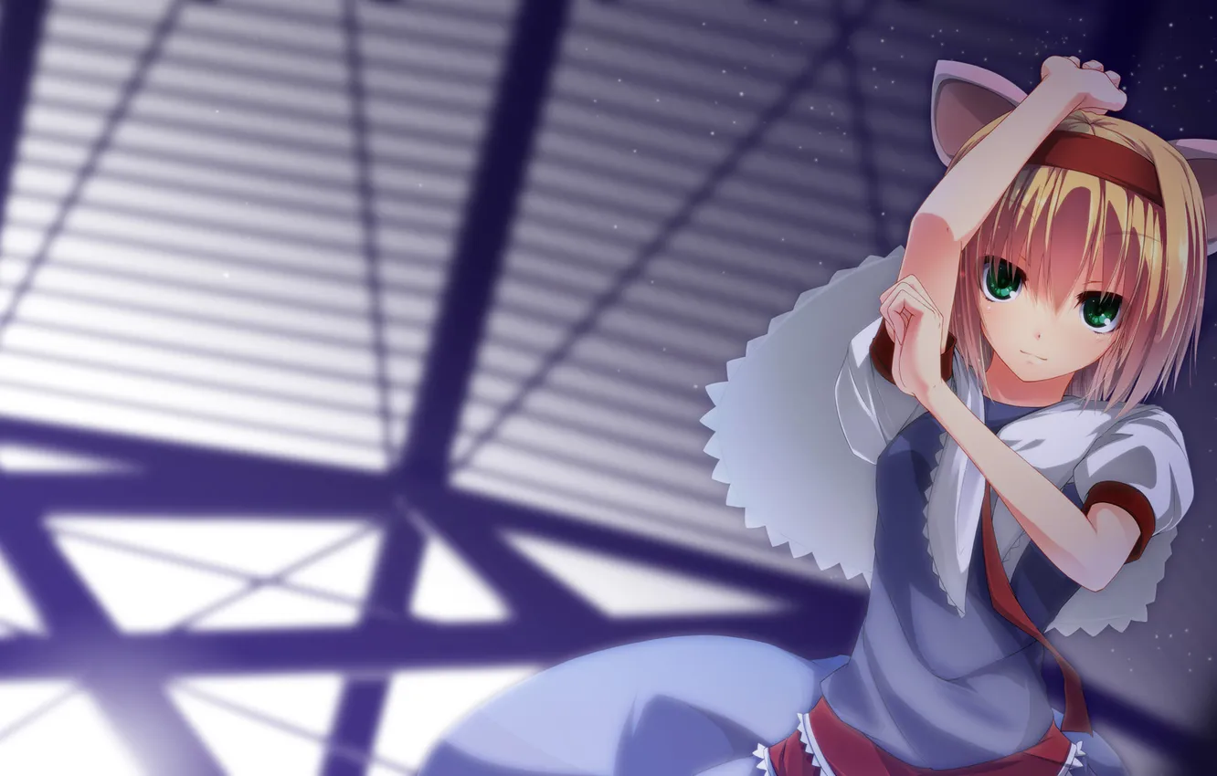 Photo wallpaper look, girl, neko, gesture, ears, touhou, art, Alice Margatroid