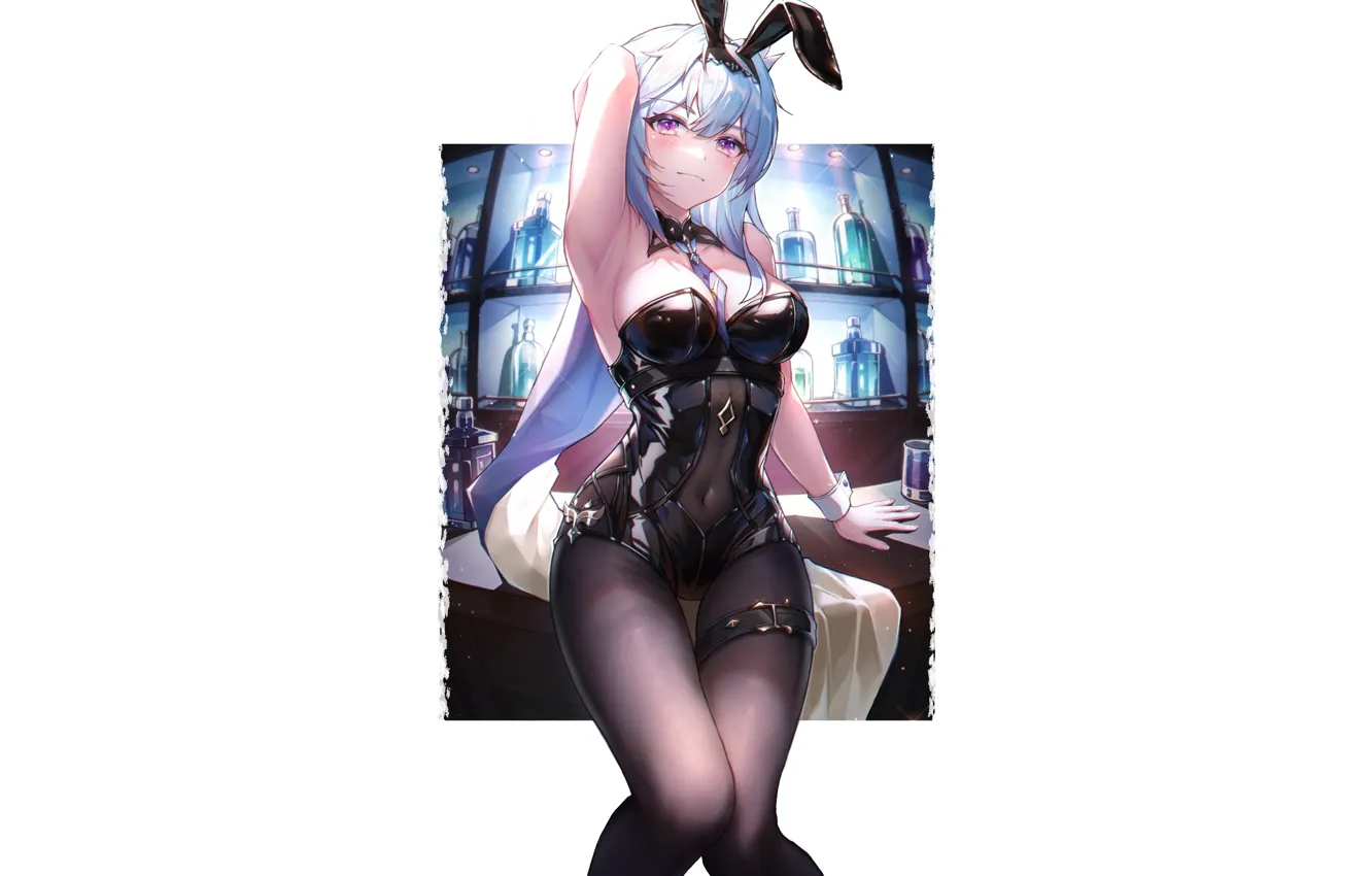 Photo wallpaper girl, hot, sexy, anime, short hair, pretty, babe, bunny