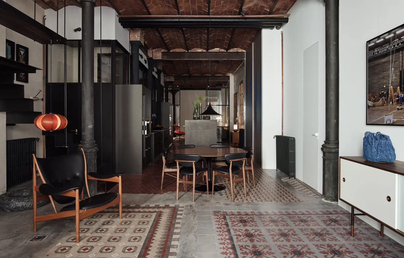 Photo wallpaper design, style, interior, Spain, Barcelona, Barcelona, Spain, dining room