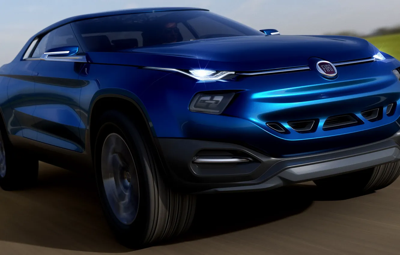 Photo wallpaper blue, Fiat Auto, the speed of movement