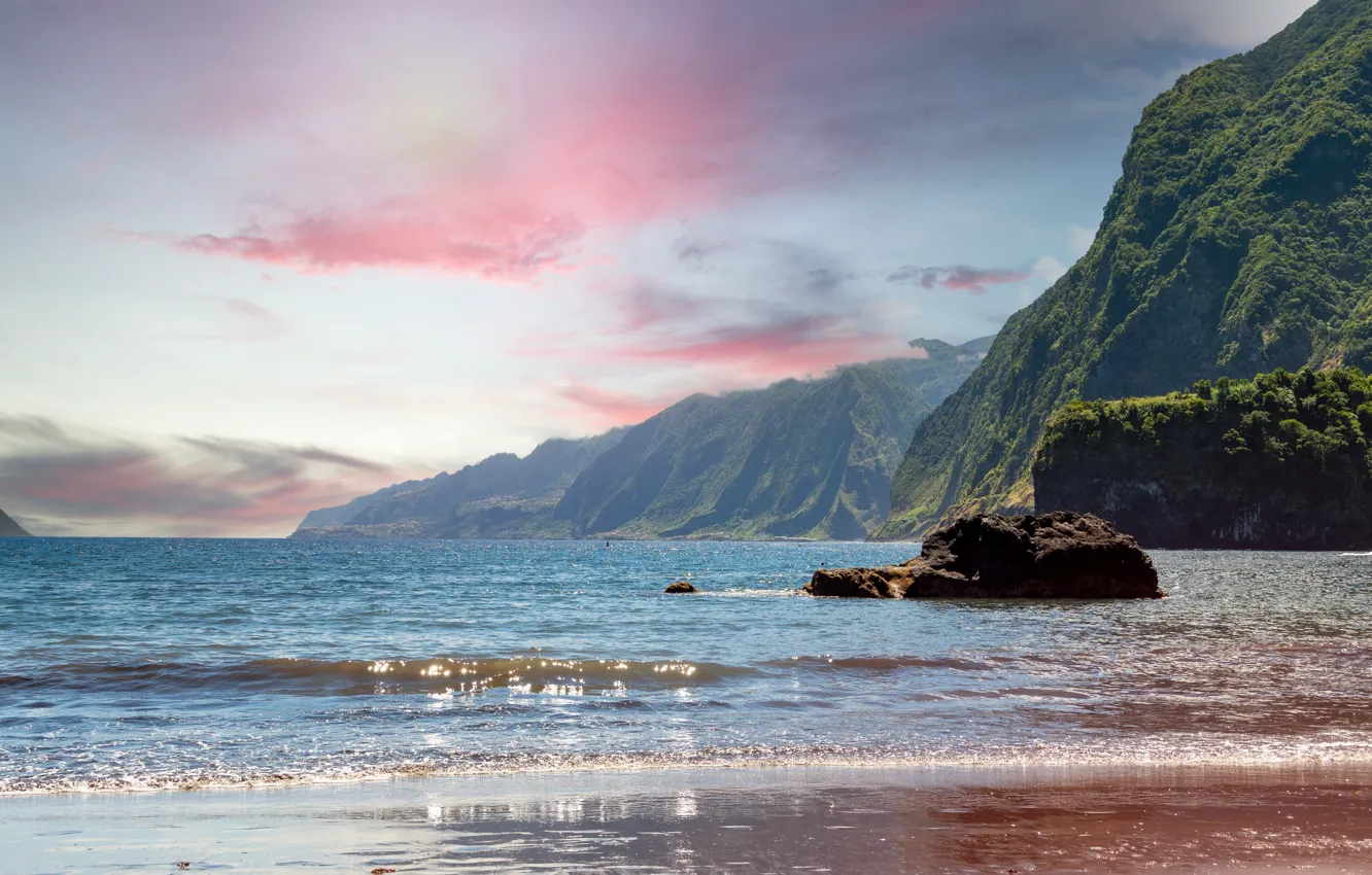 Photo wallpaper sea, rocks, shore