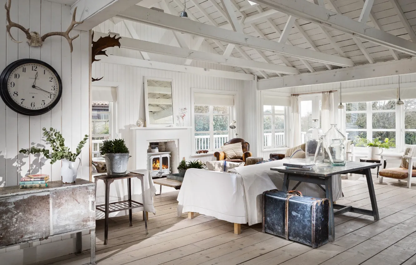 Photo wallpaper design, style, interior, fireplace, living room, East Sussex, Winchelsea