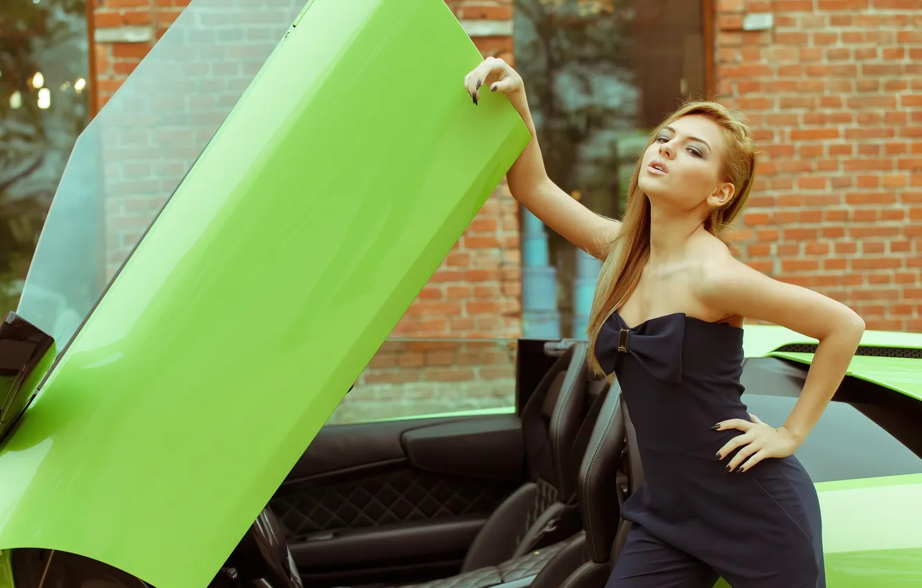 Photo wallpaper dress, woman, beautiful, model, pretty, blonde, Tatiana Georgieva