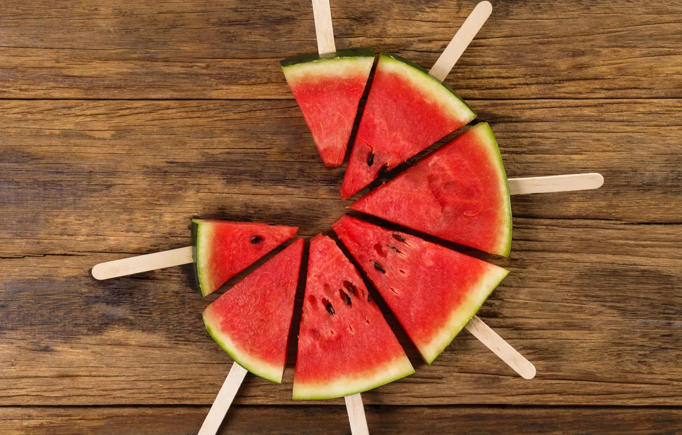 Photo wallpaper berries, watermelon, slices