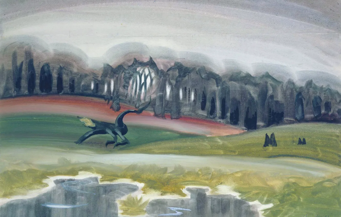 Photo wallpaper 1919, Charles Ephraim Burchfield, The Mysterious Woods