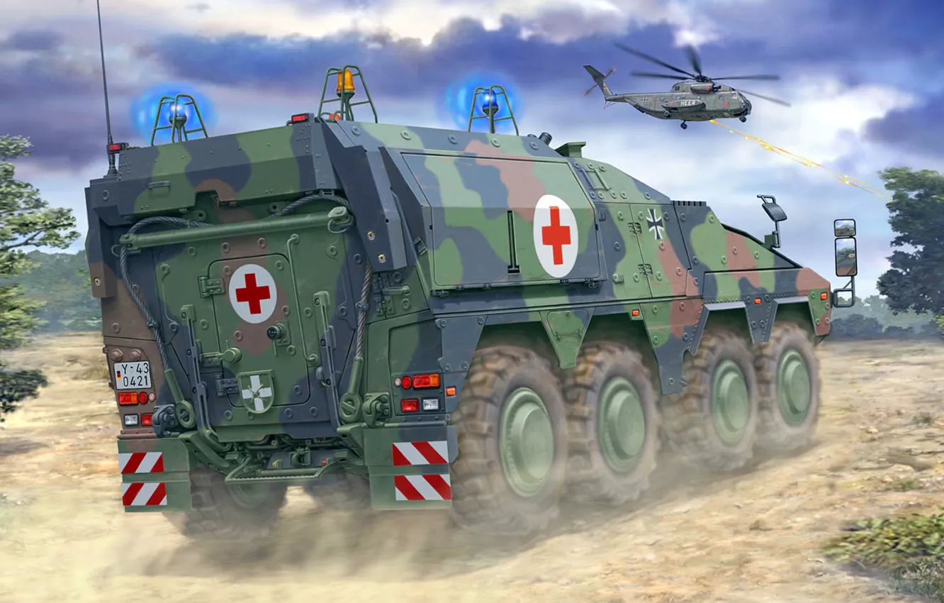 Photo wallpaper figure, art, Boxer, Armoured Transport Vehicle Boxer, GTK, BMM, Armored medical car