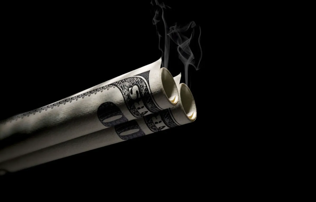 Photo wallpaper smoke, dollar, Currency, smoke.