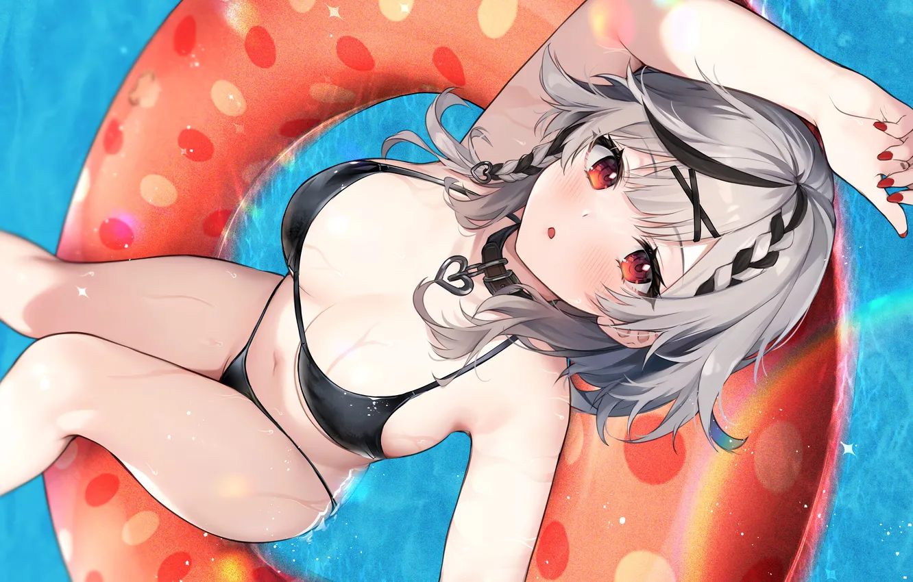 Photo wallpaper girl, sexy, wet, cleavage, long hair, legs, boobs, sexy girl
