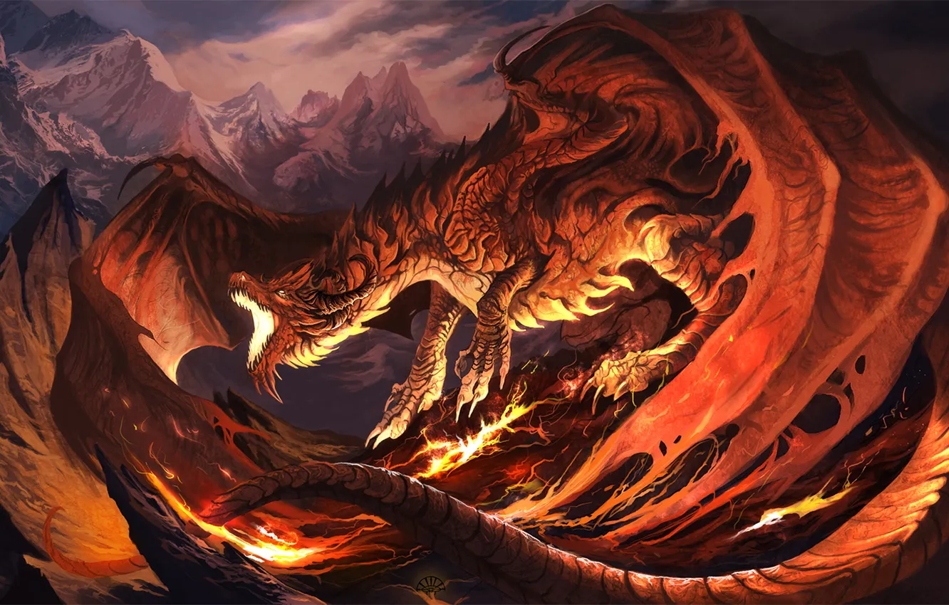 Photo wallpaper red, dragon, ... , Fireplay