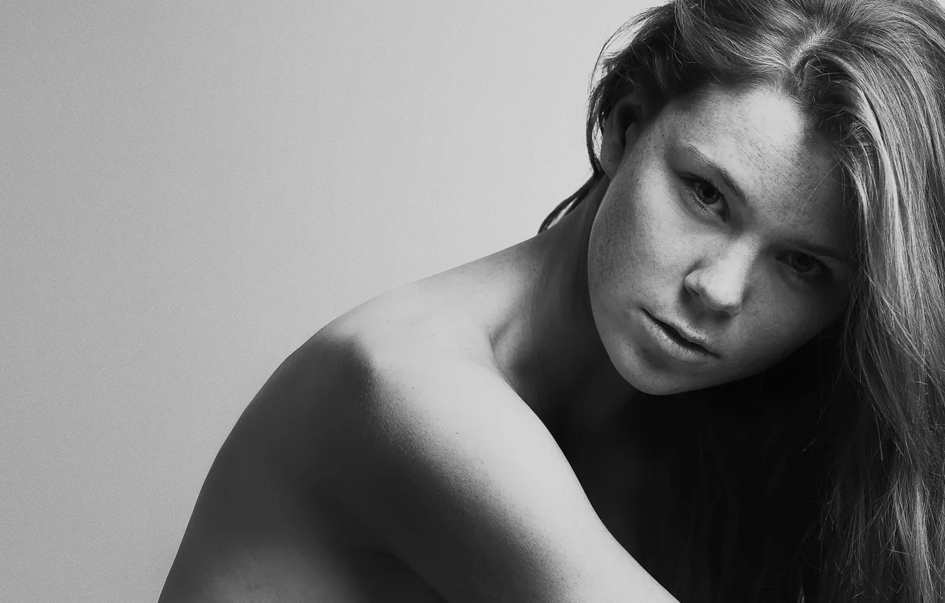 Photo wallpaper look, portrait, freckles, Jessa Raw