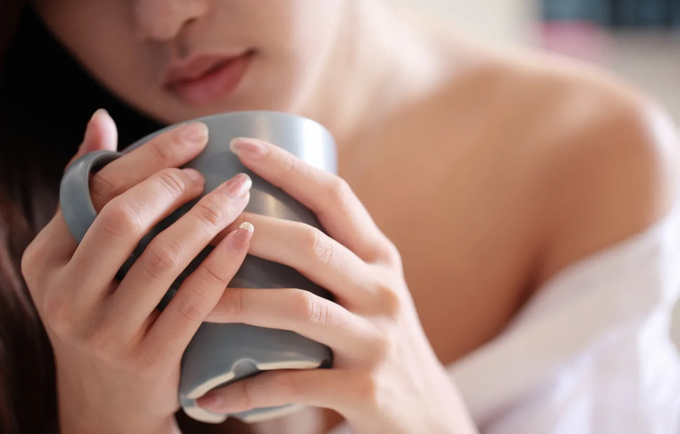 Photo wallpaper background, hands, mug