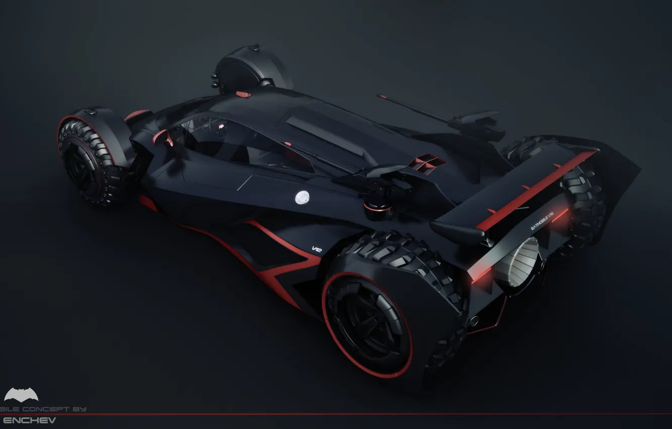Photo wallpaper car, nozzle, back, batmobile concept