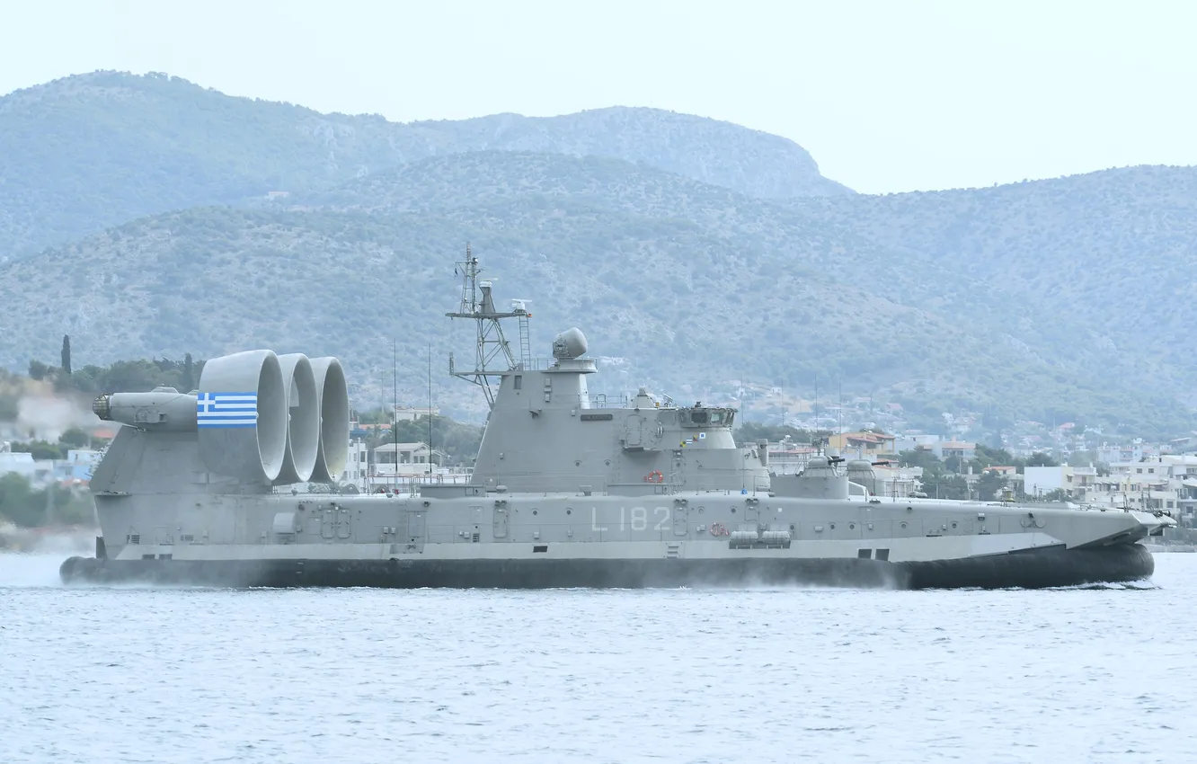 Photo wallpaper hovercraft, landing ship, Kerkyra