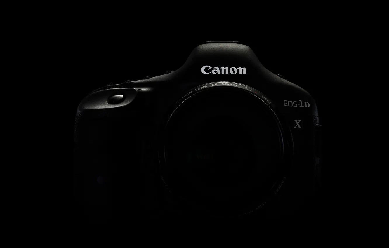 Photo wallpaper the camera, black background, Canon, 1Dx