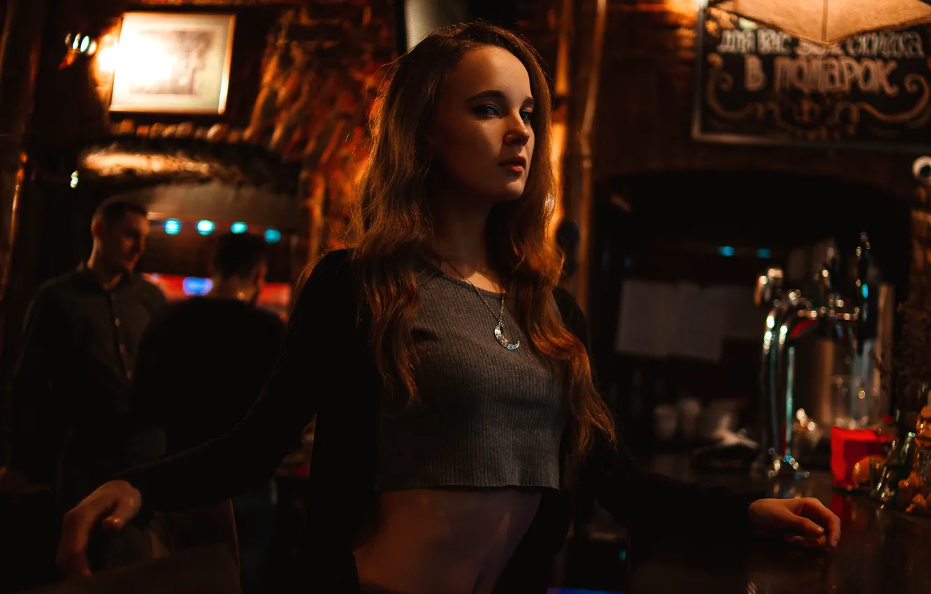 Photo wallpaper look, pose, model, portrait, makeup, hairstyle, brown hair, Ksana Stankevich