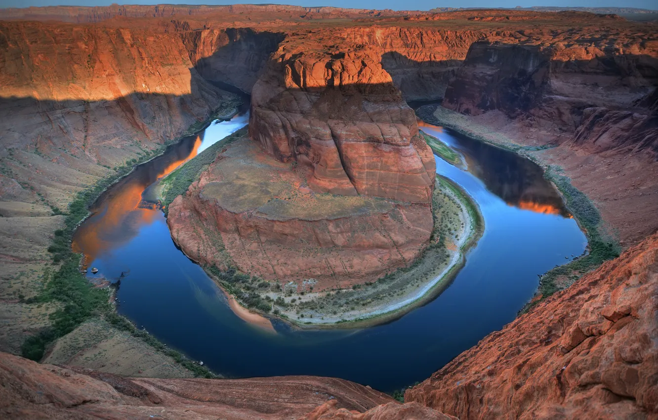 Photo wallpaper nature, AZ, the Glen canyon, the Colorado river, Horseshoe Bend, horseshoe