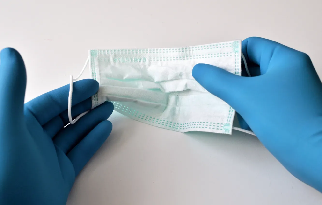 Photo wallpaper the situation, protection, hands, mask, gloves, virus, covid-19