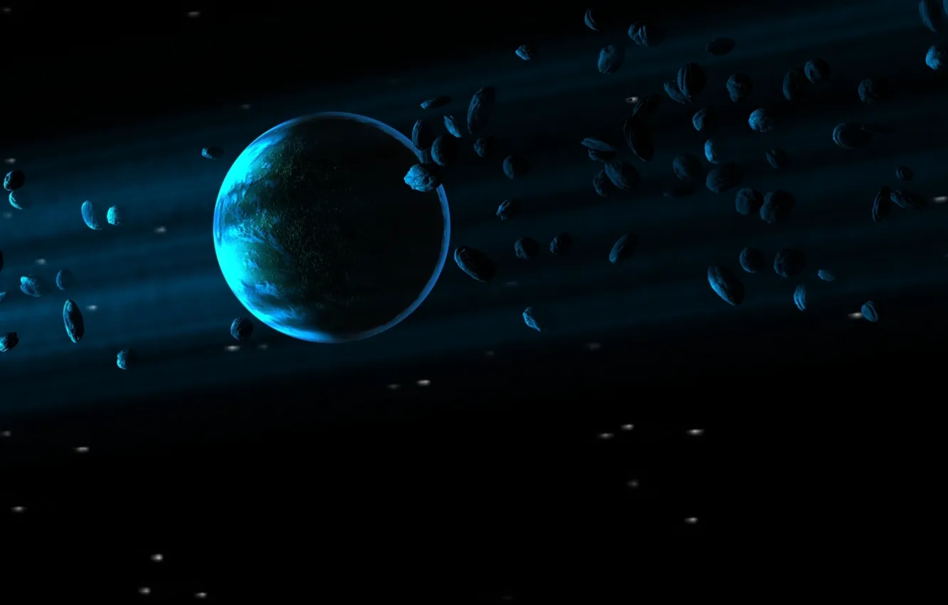 Photo wallpaper blue, planet, sci fi