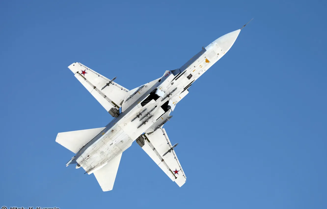 Photo wallpaper su-24, bottom view, bomber, the Russian air force