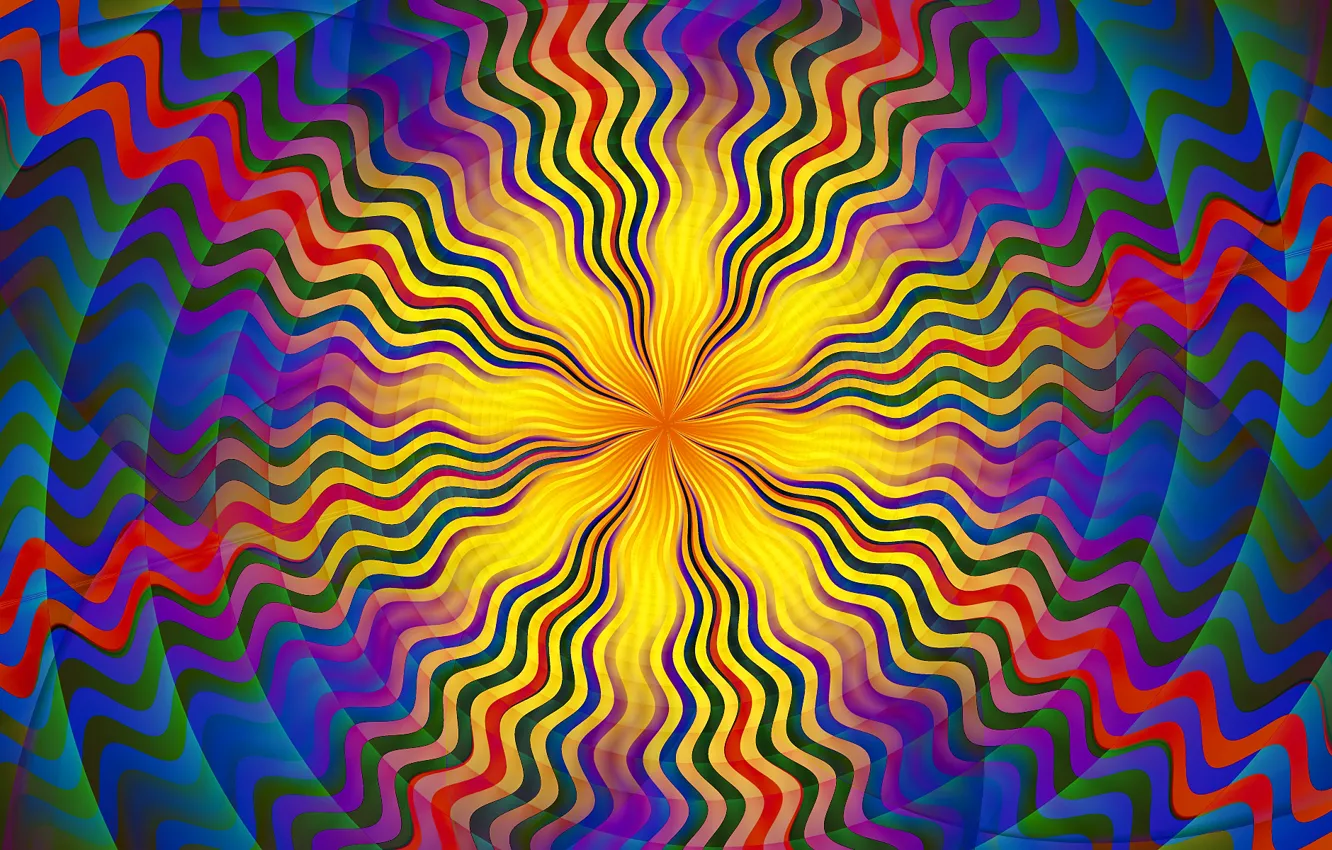 Photo wallpaper rays, pattern, paint, color, symmetry