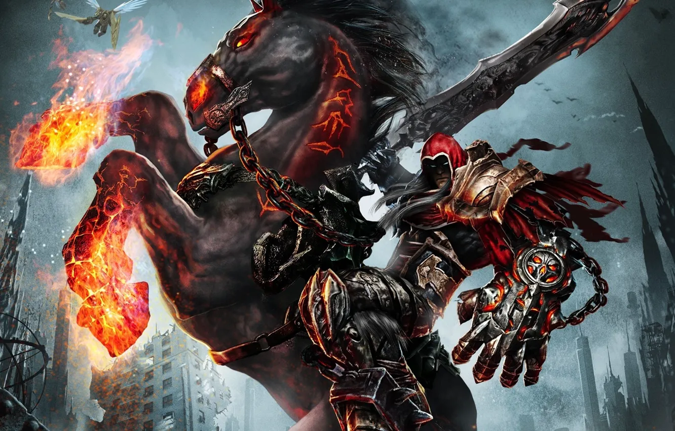 Photo wallpaper death, sword, Darksiders: Wrath of War, rider