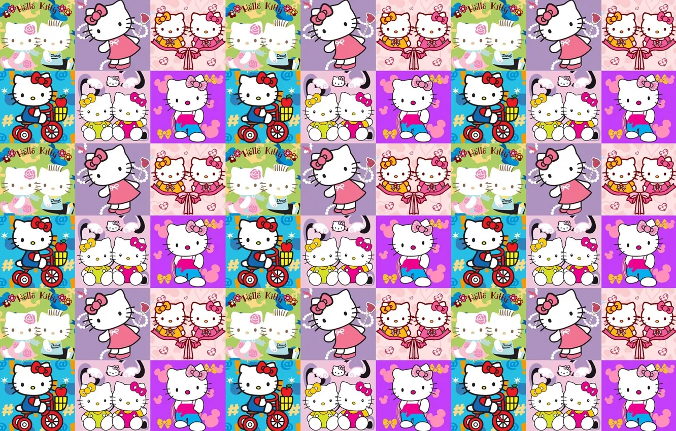 Photo wallpaper background, texture, art, Hello Kitty, children's, girls, Kitty
