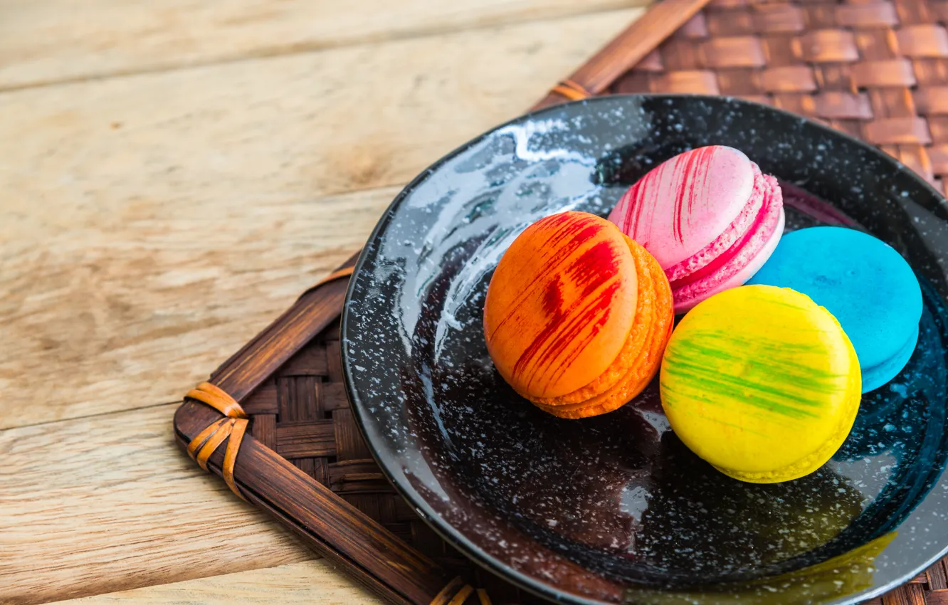 Photo wallpaper colorful, cookies, dessert, sweet, dessert, cookies, macaron, almond