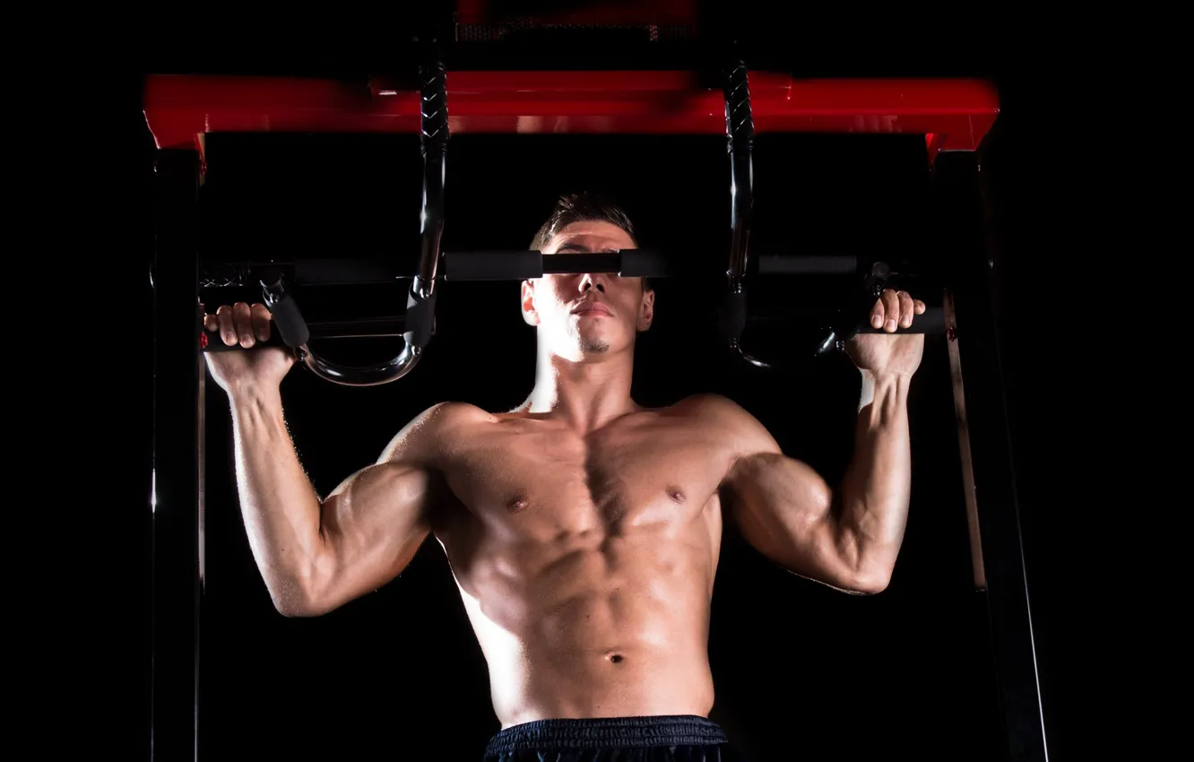 Photo wallpaper Muscle, muscle, training, athlete, the horizontal bar, workout, workout, gym