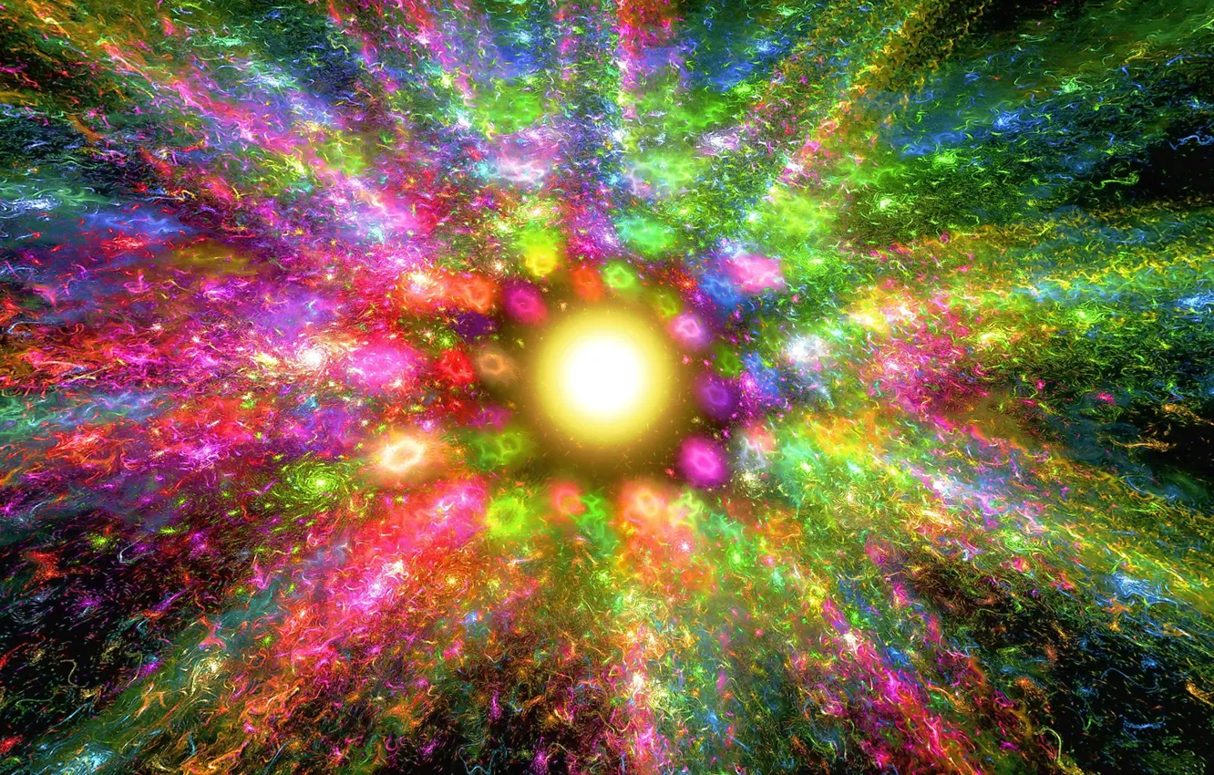 Photo wallpaper rays, light, pattern, color, spot