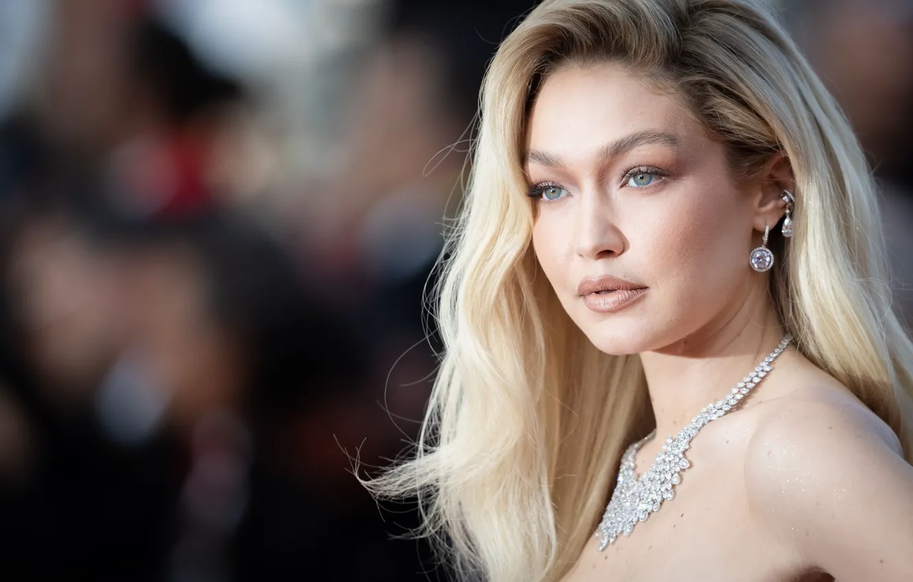 Photo wallpaper look, pose, model, makeup, hairstyle, photoshoot, hair, Gigi Hadid