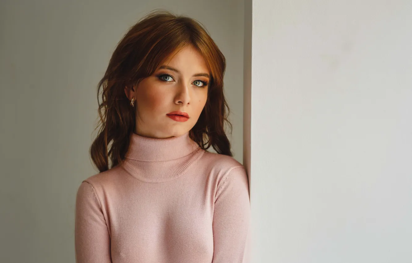 Photo wallpaper chest, girl, hair, red, Alexey Gilev