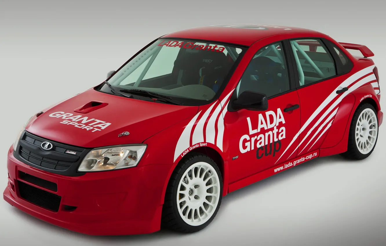 Photo wallpaper auto, red, lada granta, Lada Granta