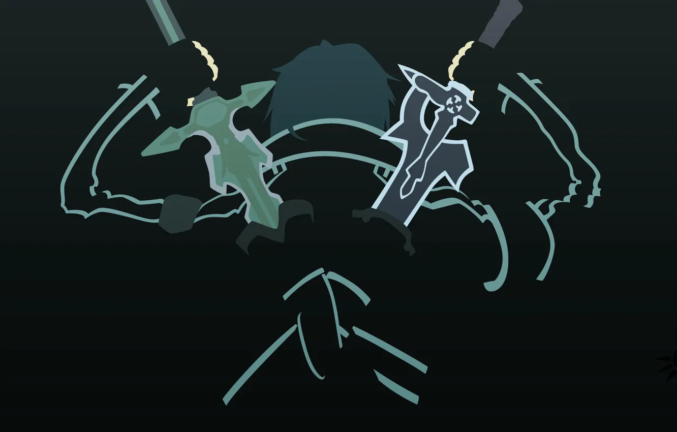 Photo wallpaper minimalism, sword, online, anime, art, sword art online, kirito