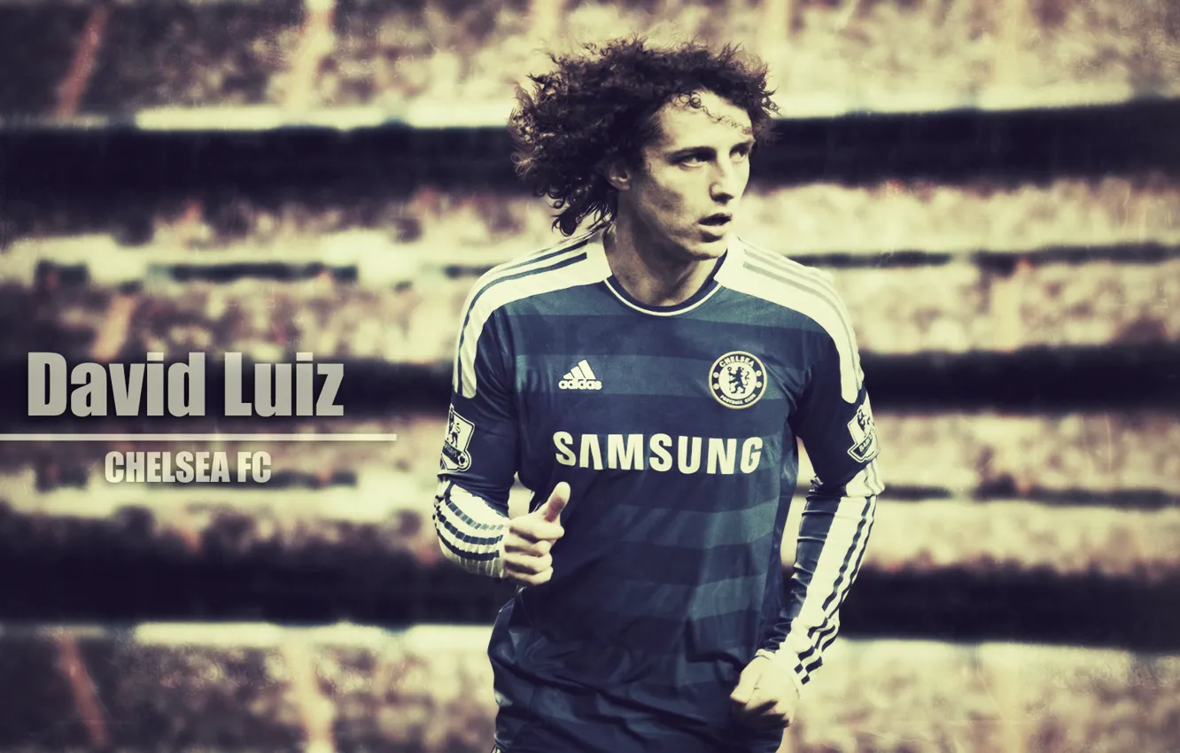 Photo wallpaper player, defender, champion, Chelsea, Chelsea, David Luiz, David Luiz, Brazilian