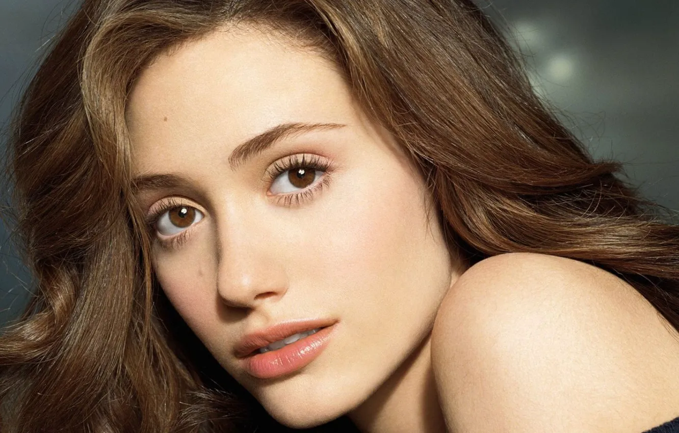 Photo wallpaper girl, brown hair, model, Emmy Rossum