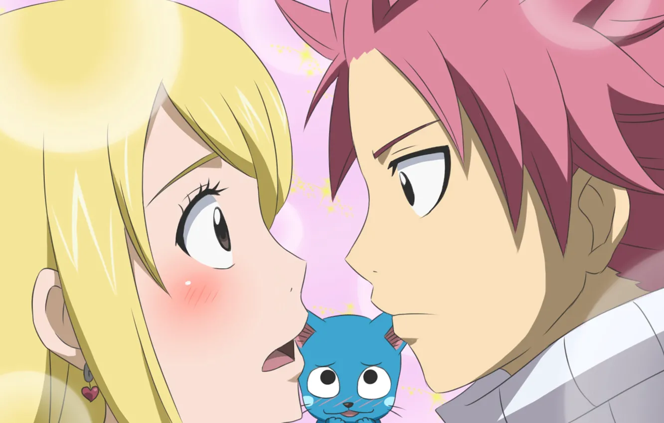 Photo wallpaper romance, anime, art, pair, two, Fairy Tail, Natsu, Lucy